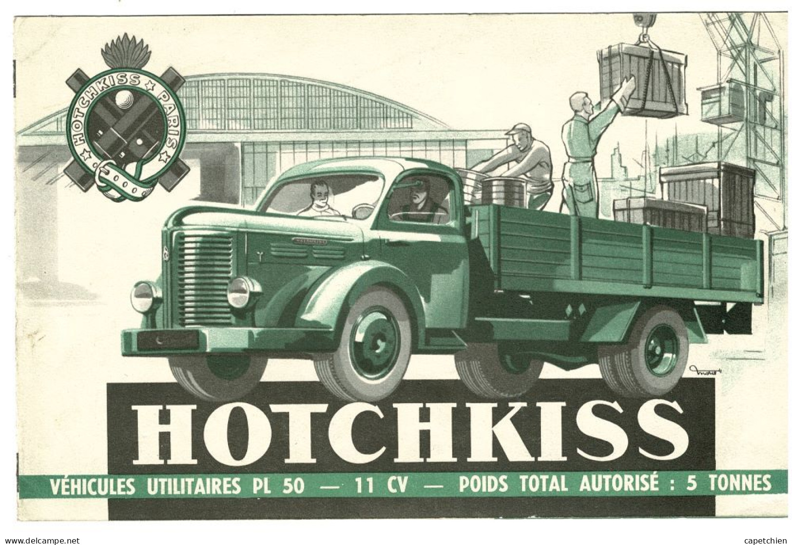 PLAQUETTE TECHNIQUE DU VEHICULE HOTCHKISS PL50 / DECEMBRE 1958 / 210 X 135 Mm - Materiaal En Toebehoren