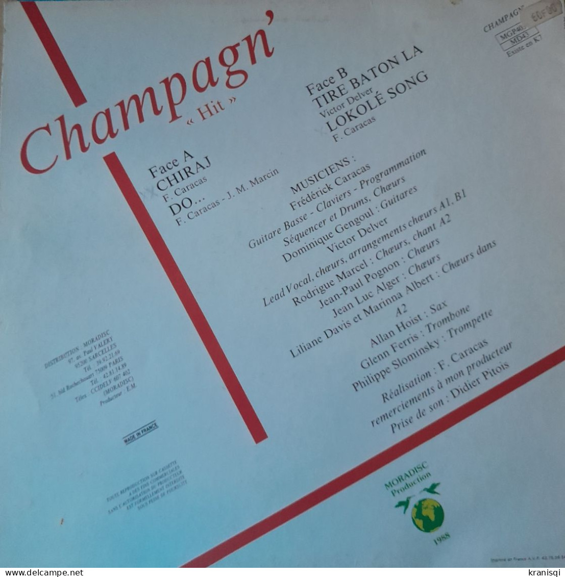 Vinyle 33 T , CHAMPAGN'  "hit"    Antilles - Country & Folk