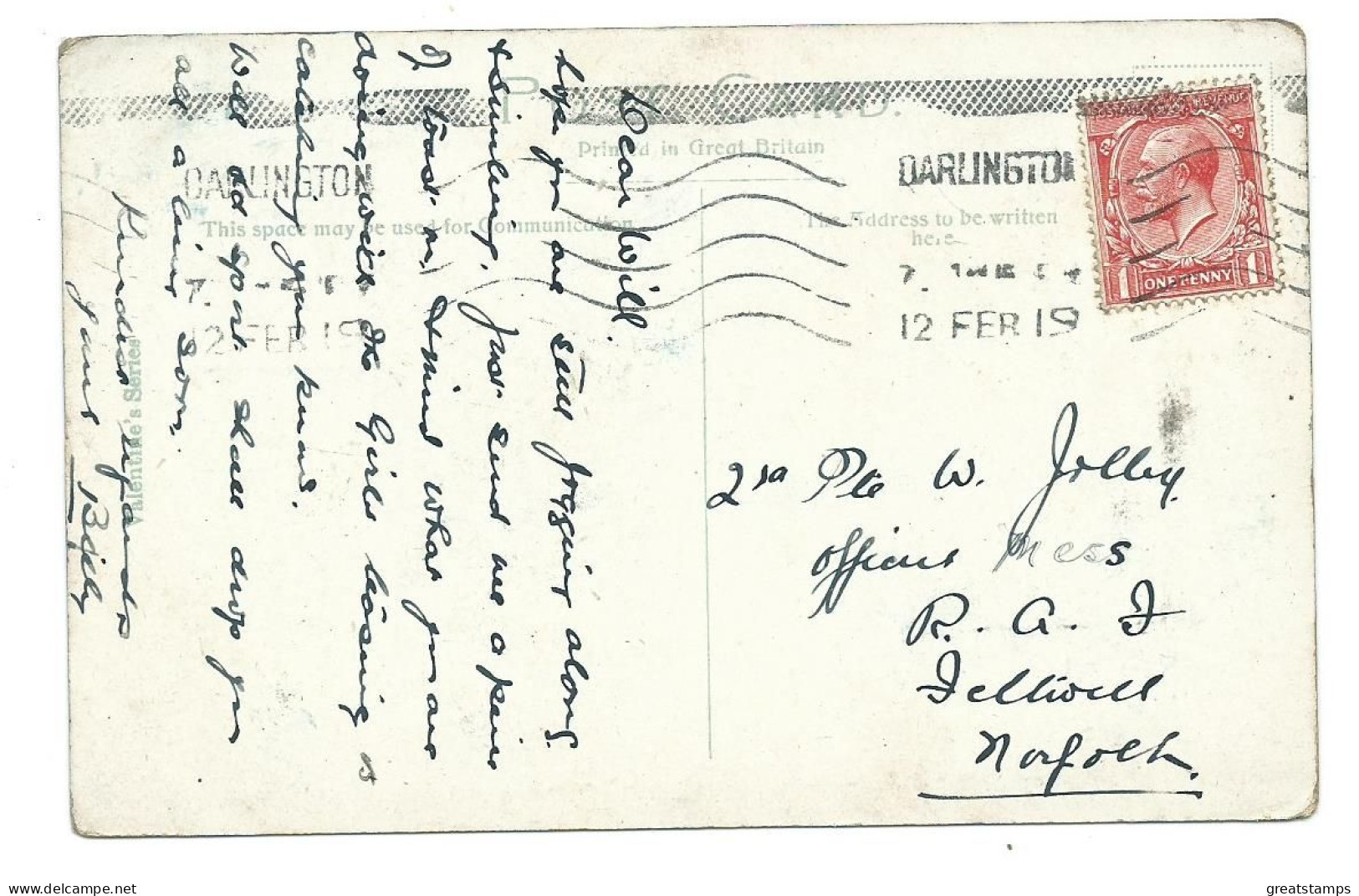 Durham Postcard Darlington Posted 1919 In North Lodge Park Darlington - Darlington