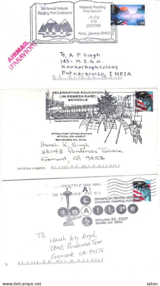 14-US Covers With Pictorial Postmark, Airmail, Domestic, Library-Education.,Condition As Per Scan USPICT1 - Cartas & Documentos