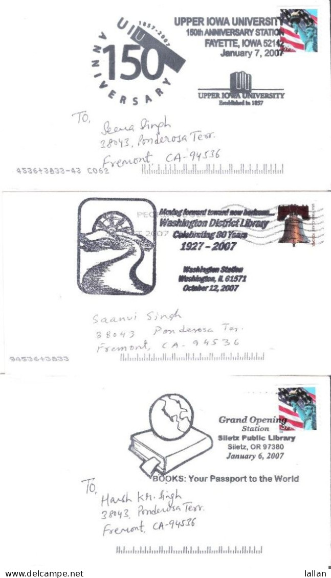 14-US Covers With Pictorial Postmark, Airmail, Domestic, Library-Education.,Condition As Per Scan USPICT1 - Covers & Documents