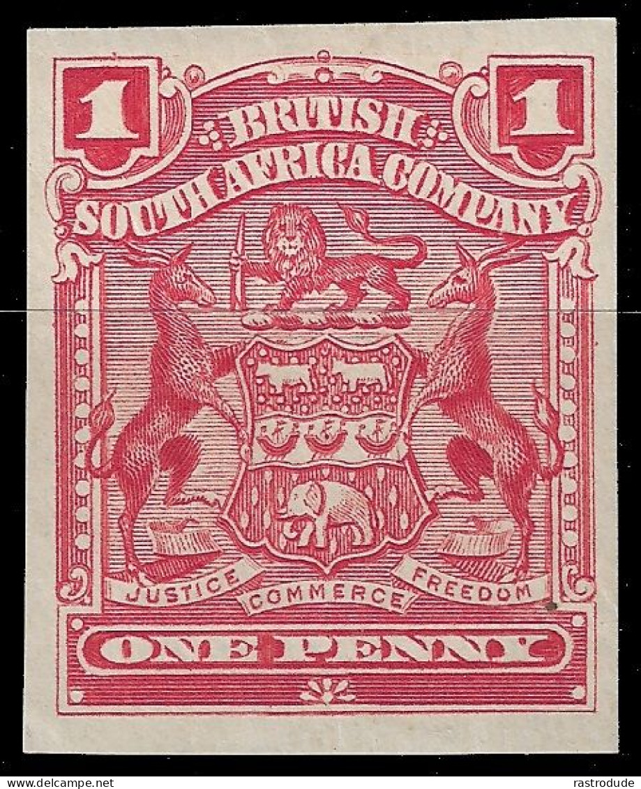 1898 BRITISH SOUTH AFRICA COMPANY 1d IMPERF SINGLE SG77a (£700 FOR PAIR) VERY FINE AND RARE - Other & Unclassified