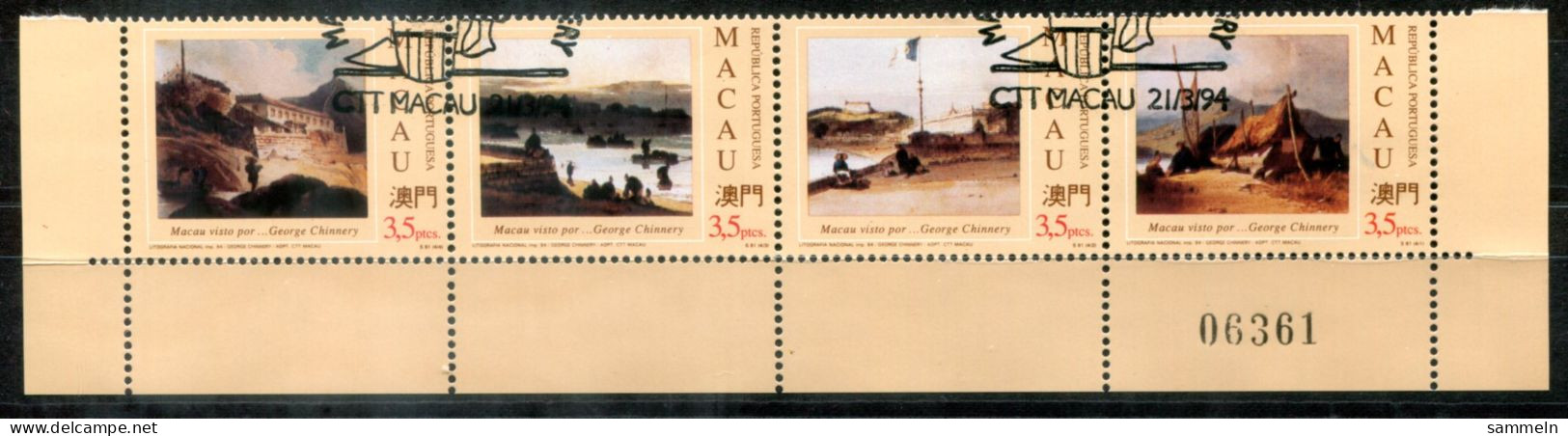 MACAO 748-751 ZDr. Canc. - Gemälde, Paintings, Peintures, George Chinnery - MACAU - Gebraucht