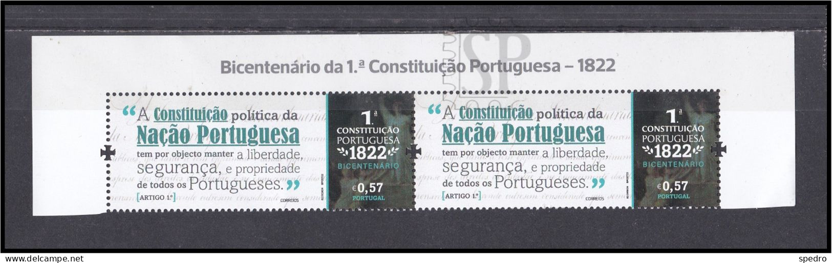 Portugal 2022 200 Anos Da 1.ª Constituição Portuguesa THE FIRST PORTUGUESE CONSTITUTION Upper Line - Volledige & Onvolledige Vellen