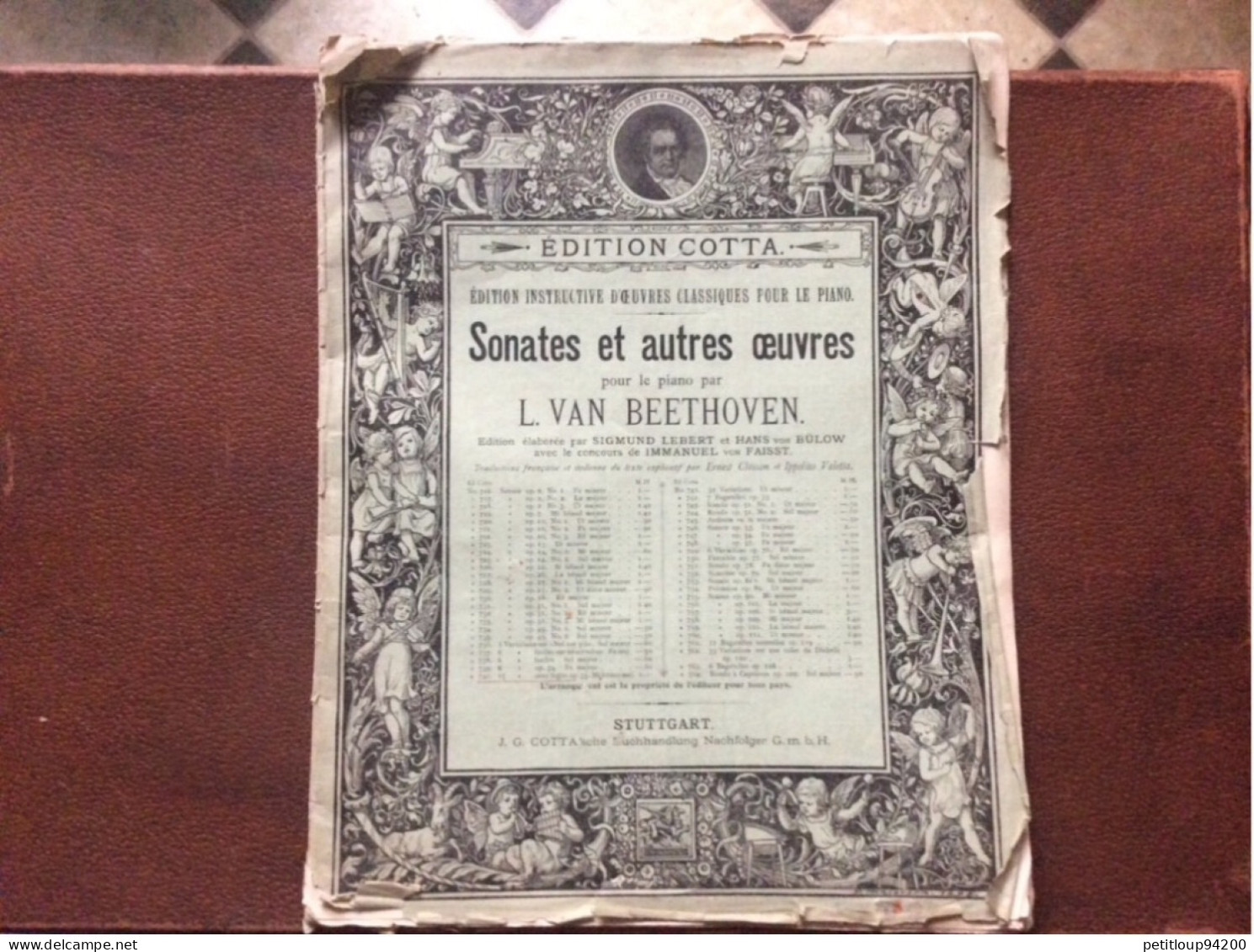 L.VAN BEETHOVEN  Sonates Et Autres Œuvres  ÉDITION COTTA  Stuttgart - Instruments à Clavier