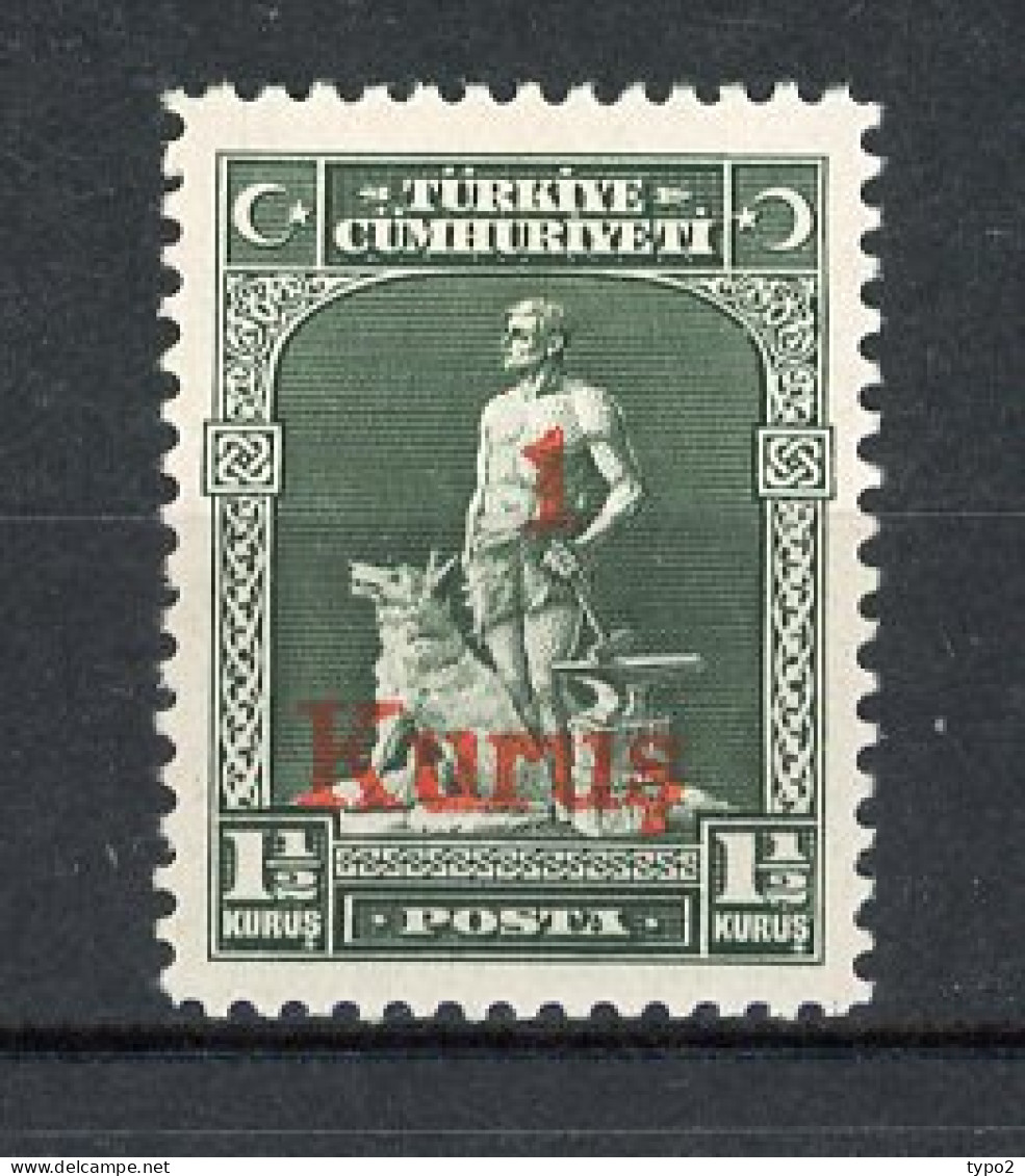 TUR 1931  Yv. N° 794  *  1k S 1 1/2k   Surchargé   Cote 1,5 Euro BE  2 Scans - Ungebraucht