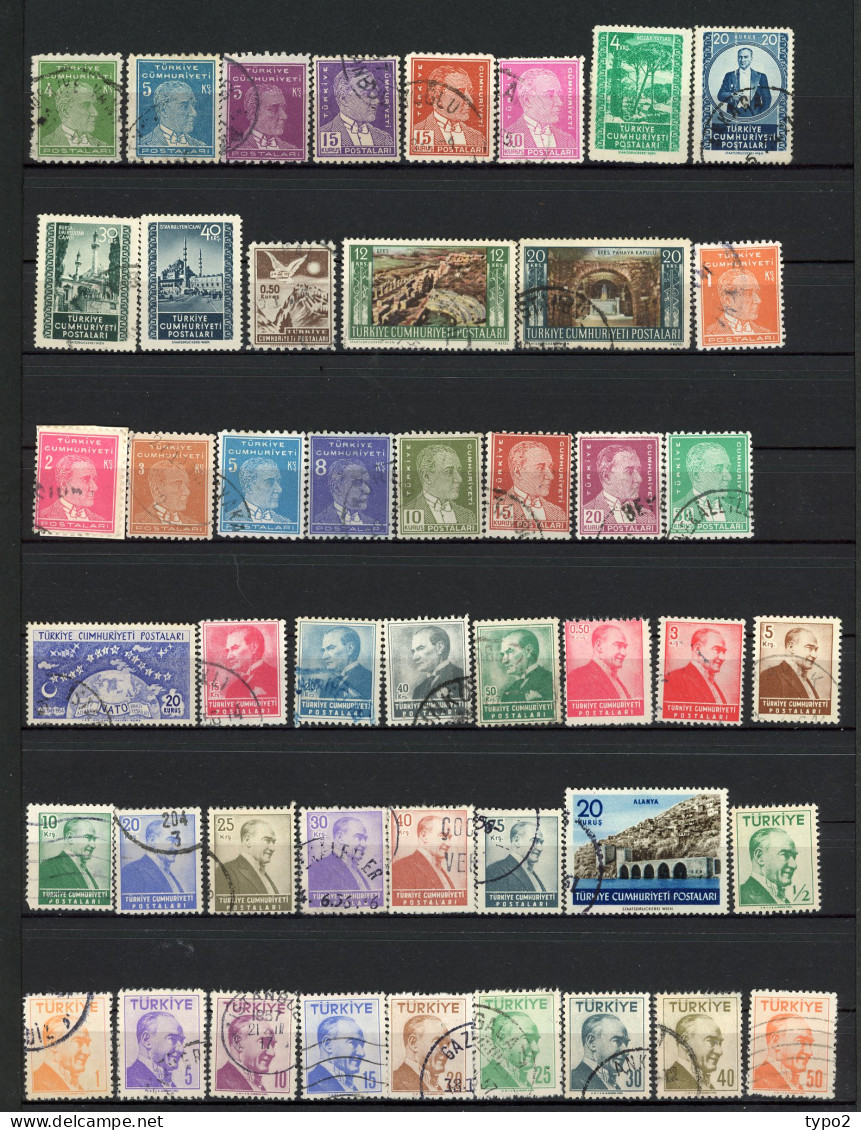 TUR 1931 à 1982  Collection  * (o)   220 Timbres Tous Différents  BE  6 Scans - Collections, Lots & Séries