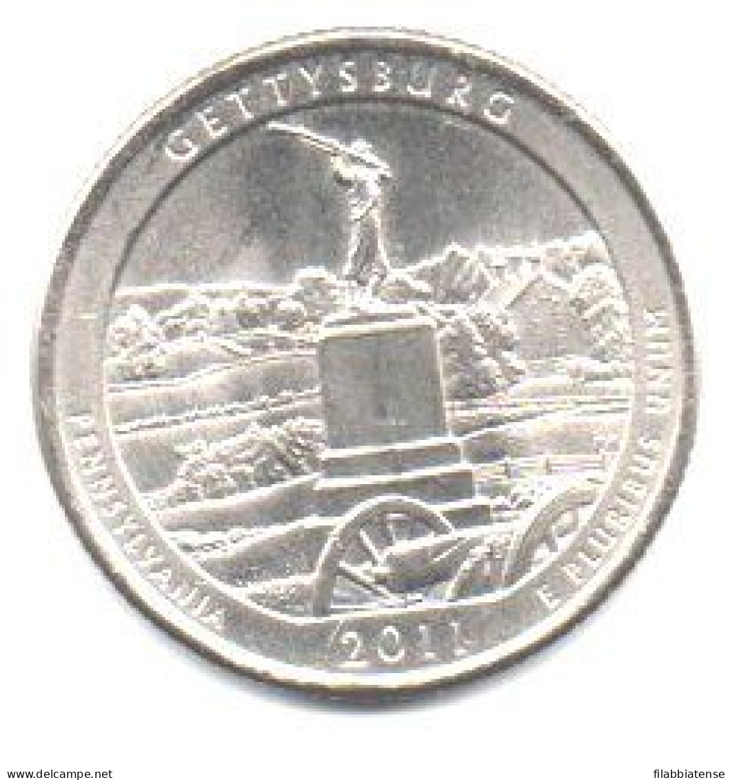 2011 - Stati Uniti 25 Cents - Quarter Gettysburg   P     ------ - 2010-...: National Parks