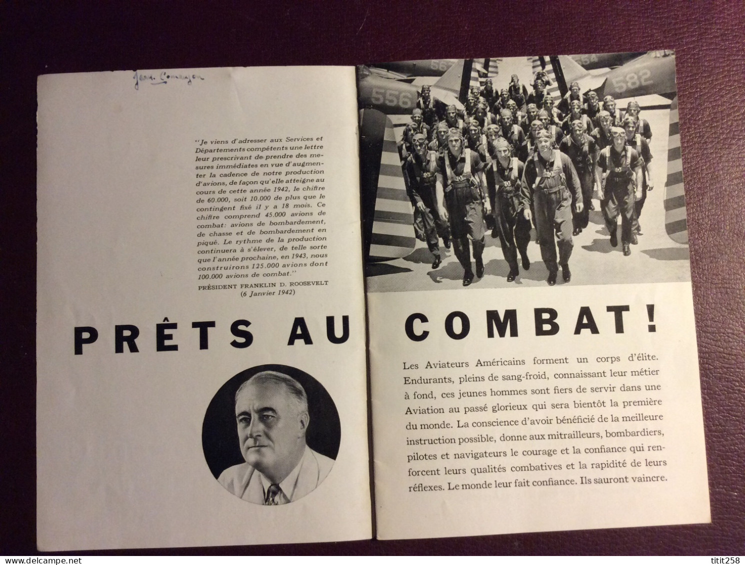 Brochure 2000000 D'aviateurs Américains Prêts Au Combats ( Avions Aviations ) - Altri & Non Classificati