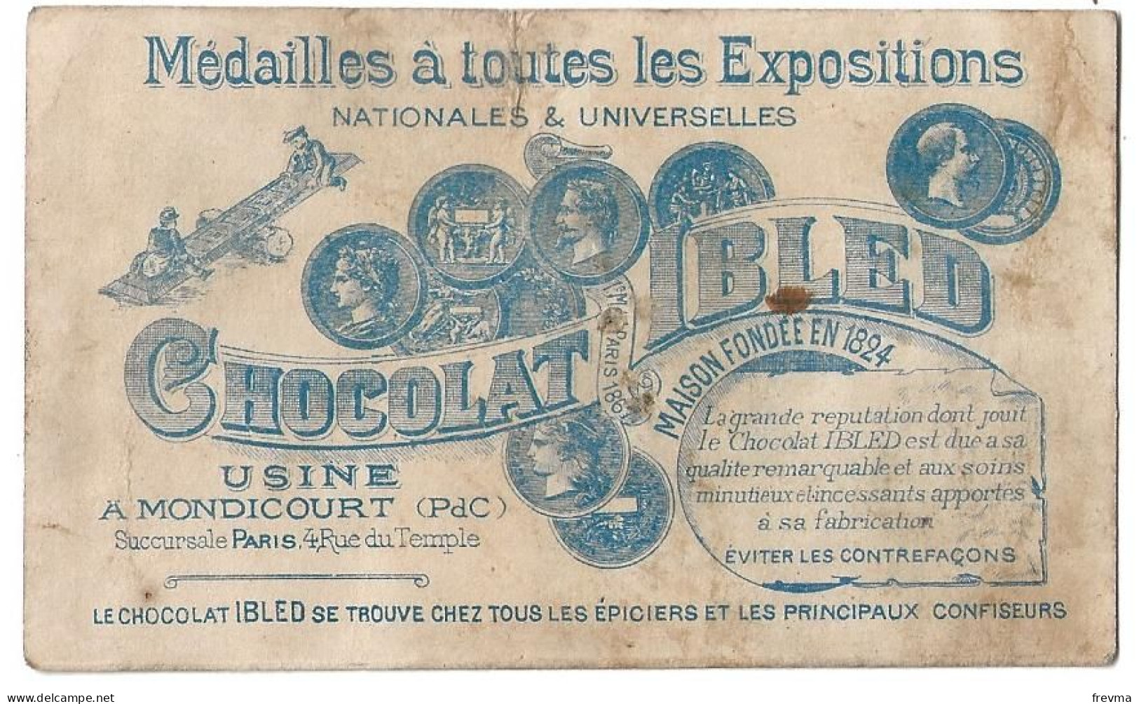 Chromos Publicitaire Chocolat Ibled Année 1900 Le Bal - Ibled