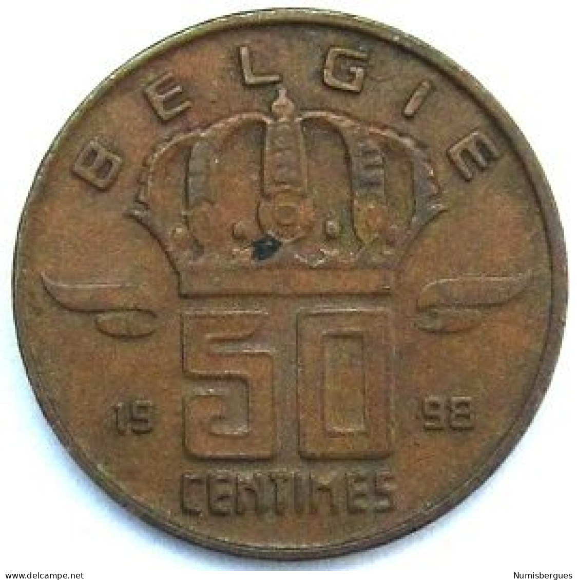 Pièce De Monnaie 50 Centimes 1998    Version Belgie - 50 Centimes
