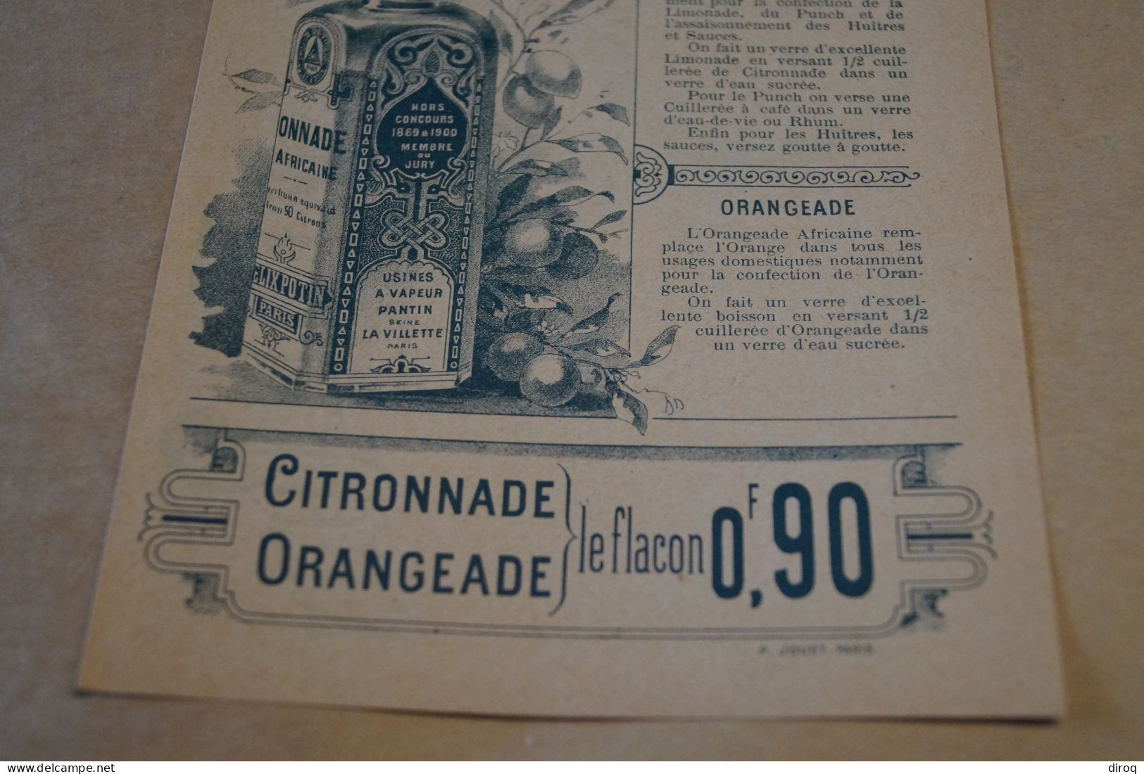 RARE,ancienne Affiche Publicitaire Citronnade Et Orangeade Africaines, 220 Mm/135 Mm. - Affiches