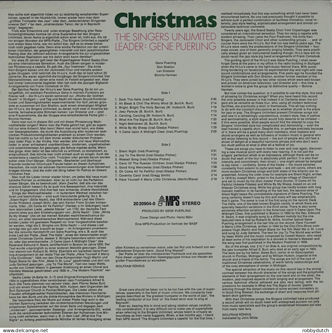 * LP *  THE SINGERS UNLIMITED - CHRISTMAS (Holland 1972 EX) - Navidad