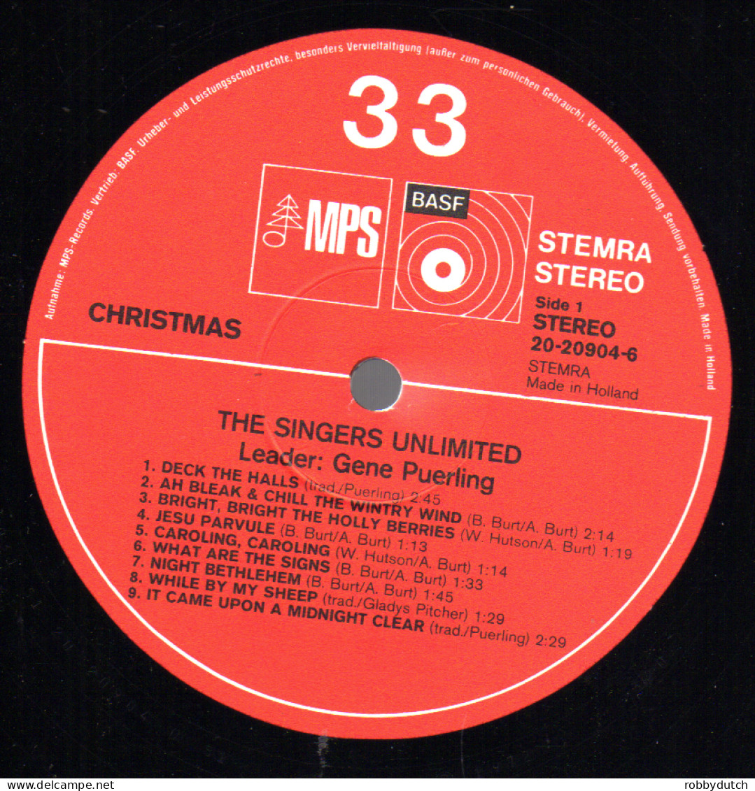 * LP *  THE SINGERS UNLIMITED - CHRISTMAS (Holland 1972 EX) - Christmas Carols