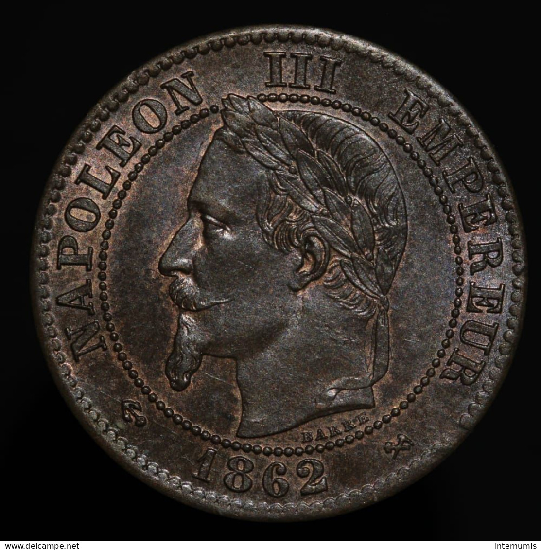 France, Napoleon III, 2 Centimes, 1862, K - Bordeaux, Bronze, NC (UNC), KM#796.6, G.104, F.108A/7 - 2 Centimes