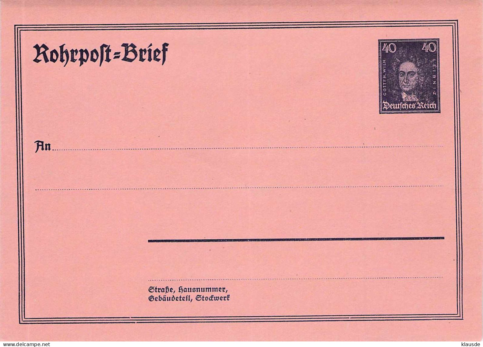 RV 12 Blanc Deutschland Deutsches Reich Rohrpostbrief - Briefe