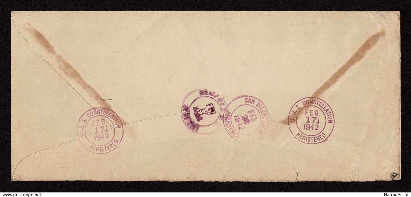 Lot # 133 Registered Penalty Mail: 1942 Envelope Bearing 1938, 15¢ Buchanan Blue Grey - Briefe U. Dokumente
