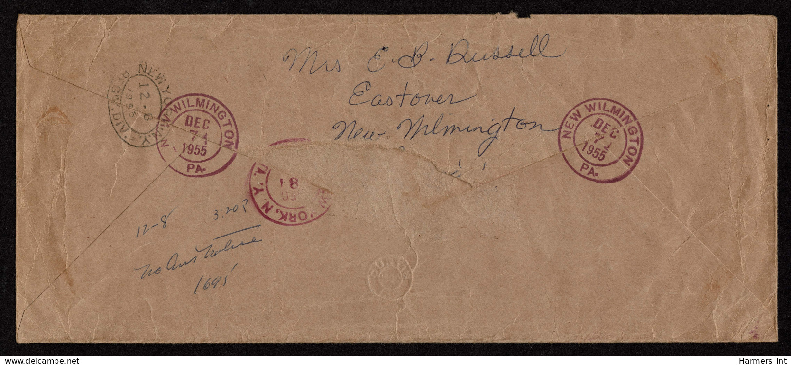 Lot # 167 Domestic First Class Special Delivery: $1 Woodrow Wilson Violet And Black, 15¢ Buchanan 1954 Blue Gray And 20¢ - Briefe U. Dokumente