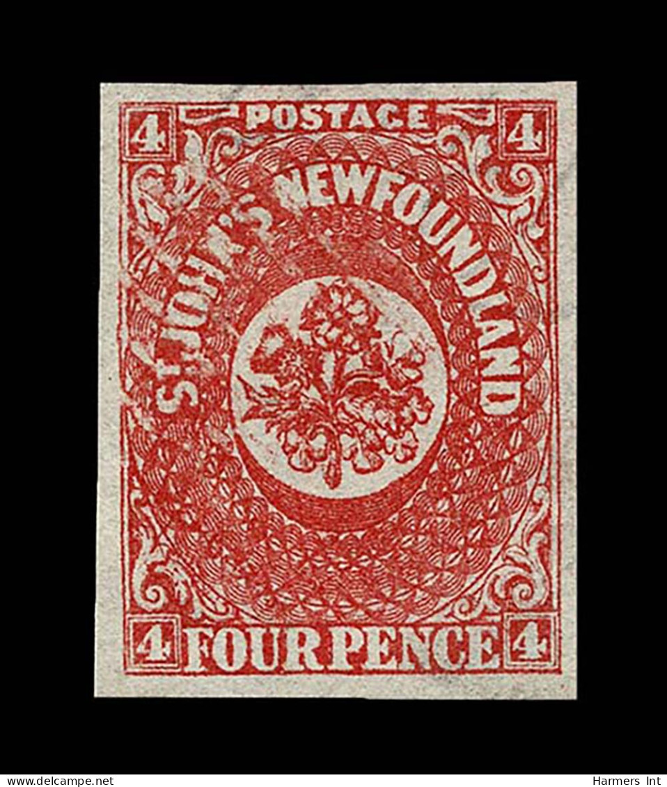 Lot # 253 Newfoundland: 4 Pence Type A Showing The Blank Areas Where The Cancel Was Applied. - Altri & Non Classificati