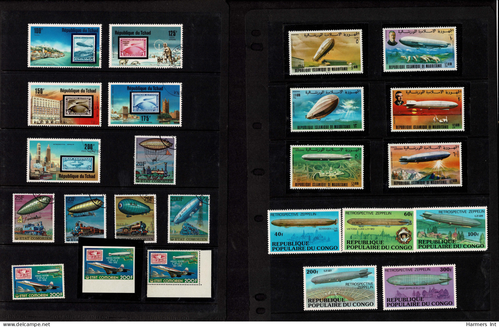 Lot # 909 Zeppelin and Flights: A very nice collection of covers and stamps in stock book and sleeved.