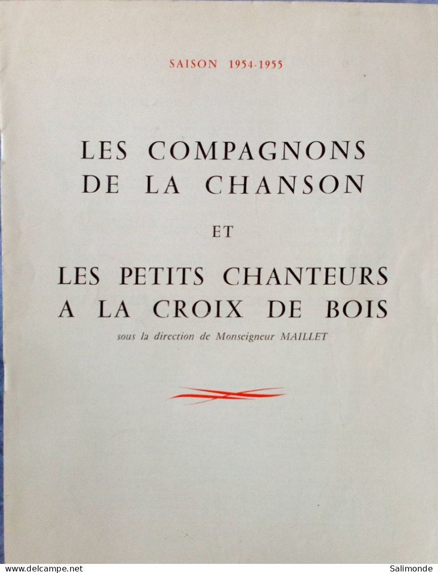 Programme Dédicacé Des Compagnons De La Chanson 1954-1955 - Autógrafos