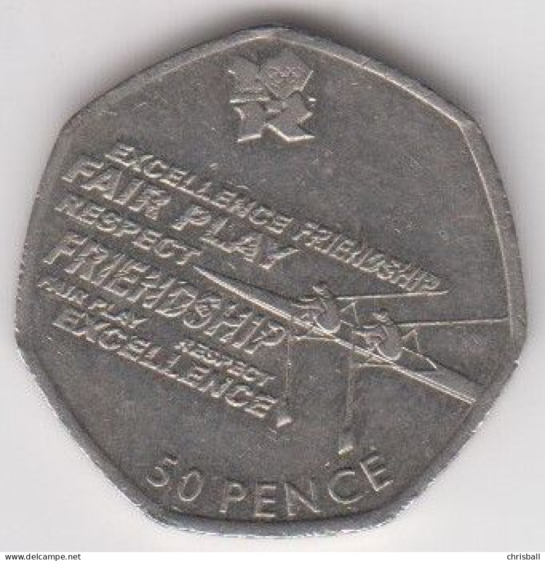 Great Britain UK 50p Coin Rowing  2011 (Small Format) Circulated - 50 Pence