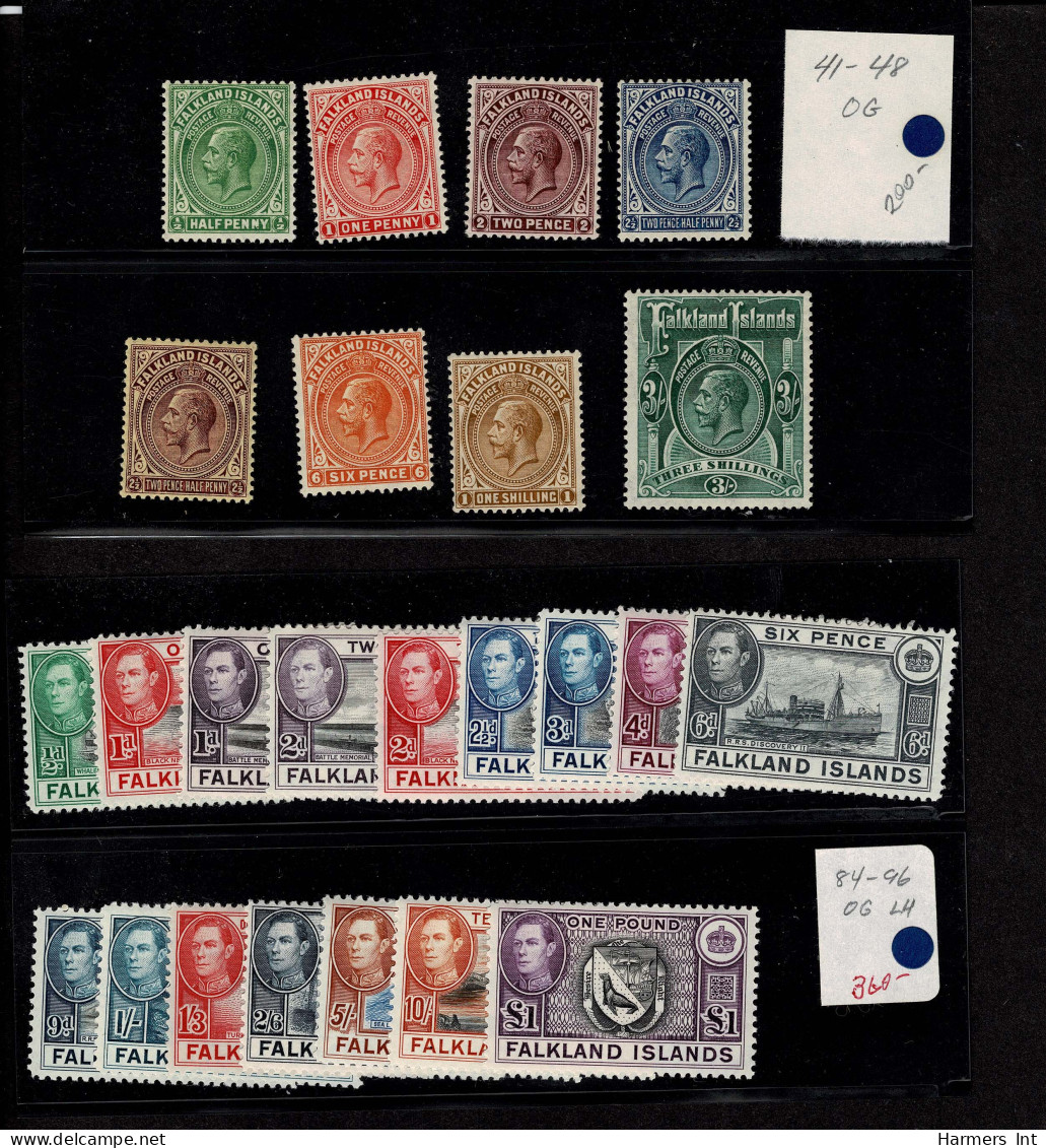 Lot # 568 FALKLAND ISLANDS: 1921 To 1953 4 Sets - Falklandinseln