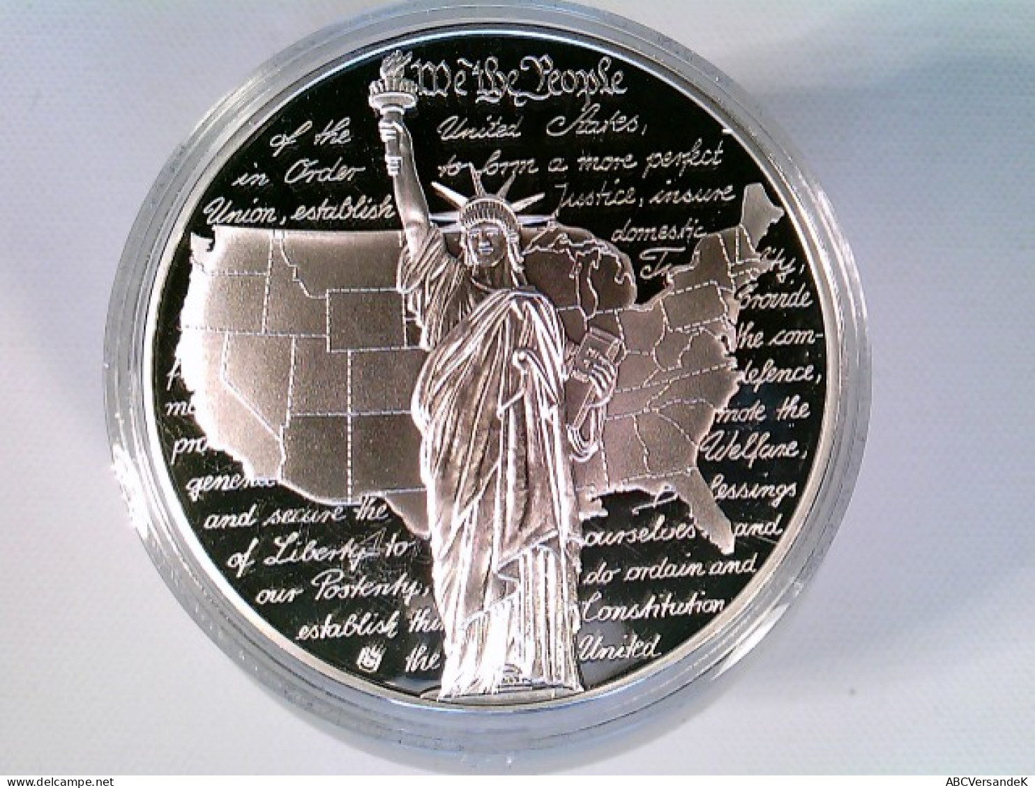 Münze/Medaille, Inlay Prägung State New Jersey 1999, Sammlermünze 2001, Cu Versilbert Mit Vergoldetem Quarter - Numismatique
