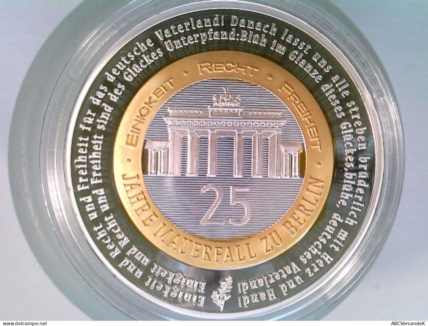 Münze/Medaille, 25 Jahre Mauerfall, Sammlermünze 2014, CU Versilbert Mit Teilvergoldung - Numismatik