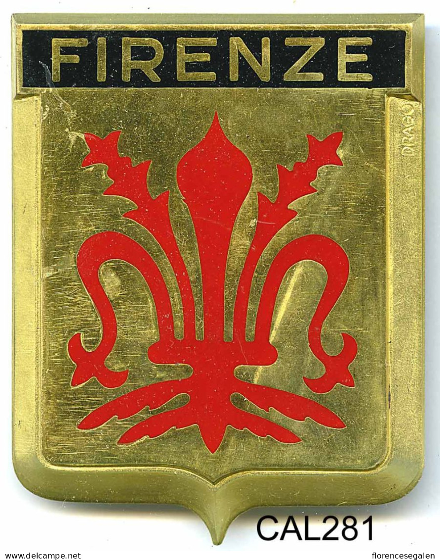 CAL281 - PLAQUE CALANDRE AUTO - FIRENZE - Plaques émaillées (après 1960)