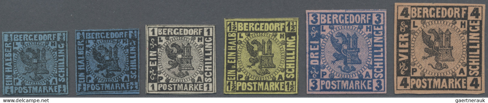 Bergedorf - Marken Und Briefe: 1861, ½ S - 4 S Wappen, Die 1. Ausgabe Mit Beiden - Bergedorf