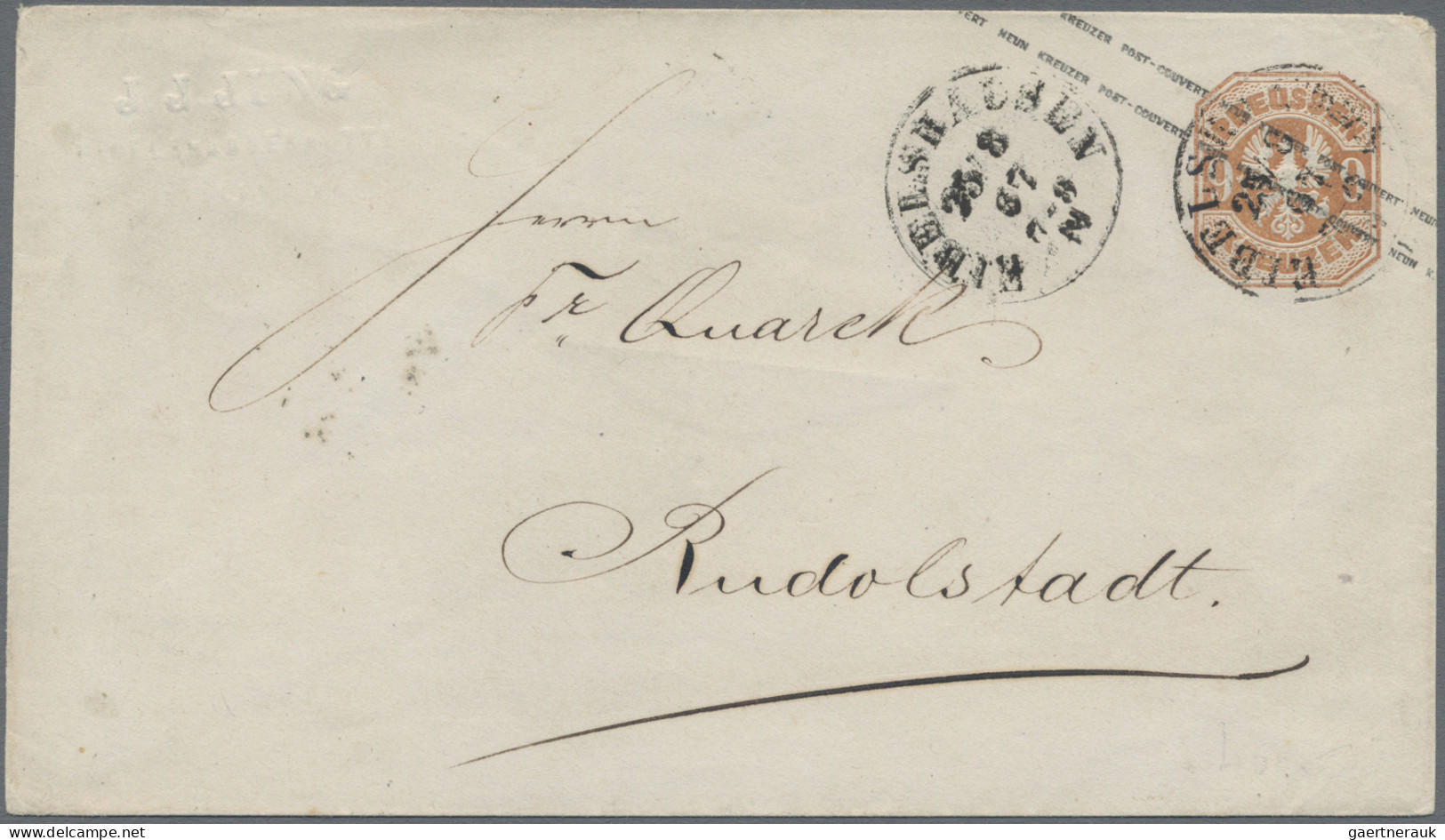 Preußen - Ganzsachen: 1867, Umschlag 9 Kr Braun Mit Sehr Seltenem K1 "EIBELSHAUS - Other & Unclassified