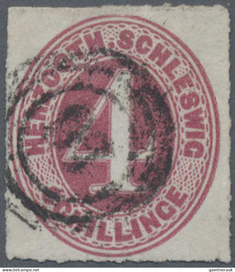 Schleswig-Holstein - Marken Und Briefe: 1864, 4 S Kaminrot, Guter Durchstich, En - Sonstige & Ohne Zuordnung