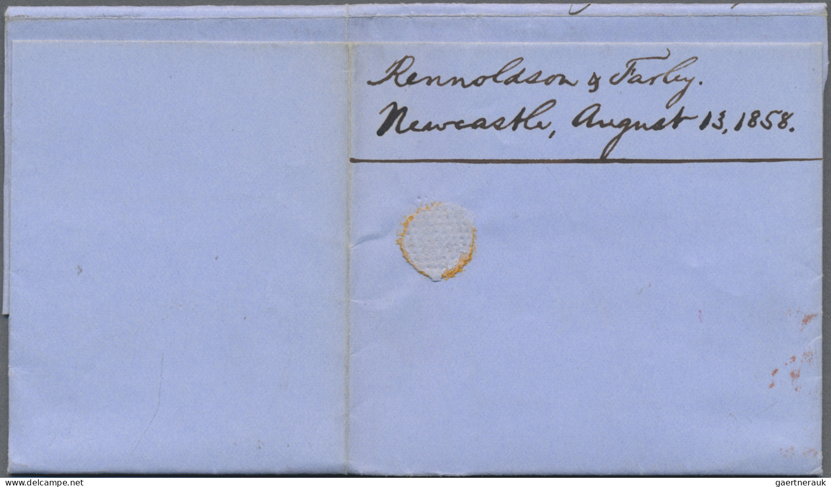 Transatlantikmail: 1858 Entire From Newcastle-on-Tyne To Boston Via Liverpool, D - Autres - Europe