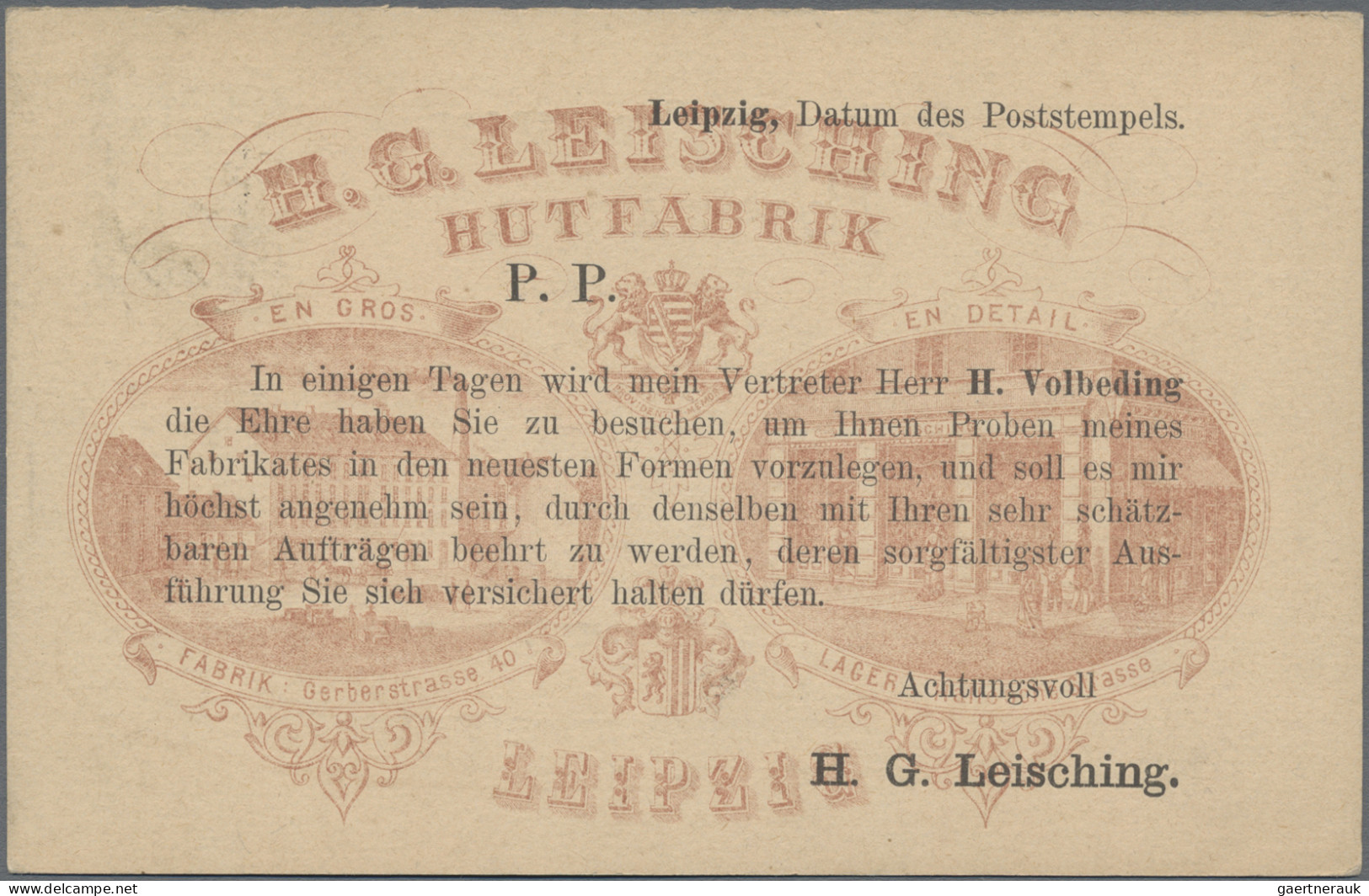 Deutsches Reich - Pfennige: 1875/1879, Drei Vertreter-Ankündigungskarten Je Fran - Brieven En Documenten