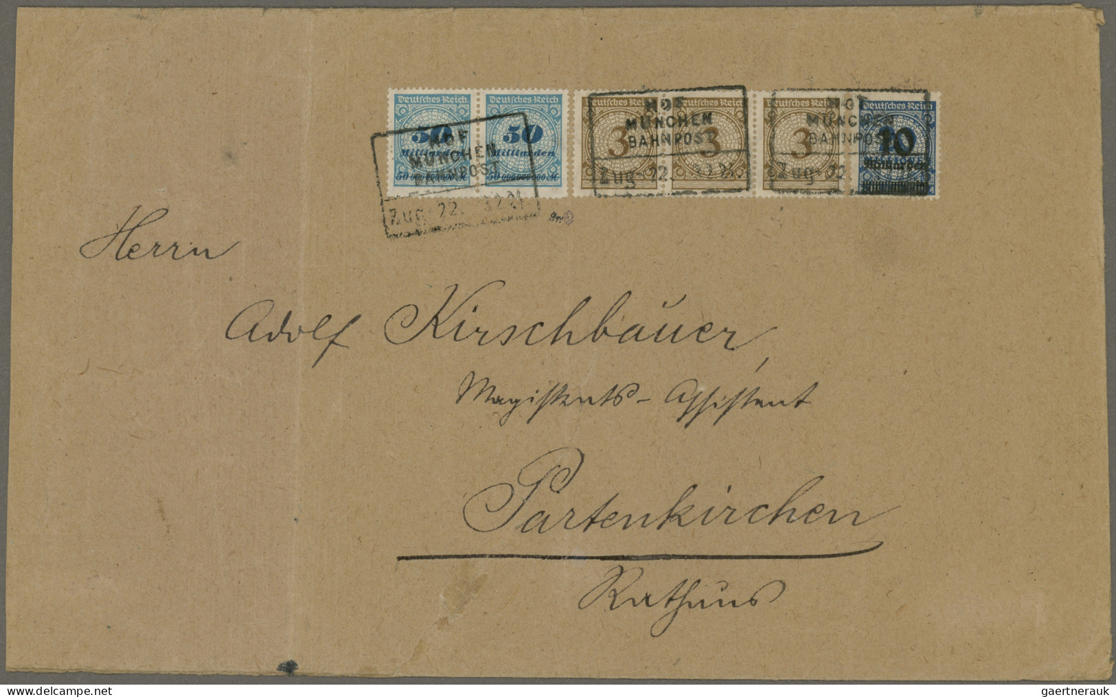 Deutsches Reich - Inflation: 1924, 50 Mrd. Mark Gezähnt Im Waagerechten Paar, 10 - Briefe U. Dokumente