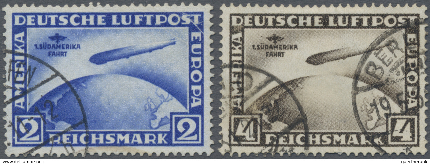 Deutsches Reich - Weimar: 1930, Zeppelinmarken Zur 1. Südamerikafahrt 2 M. Und 4 - Oblitérés