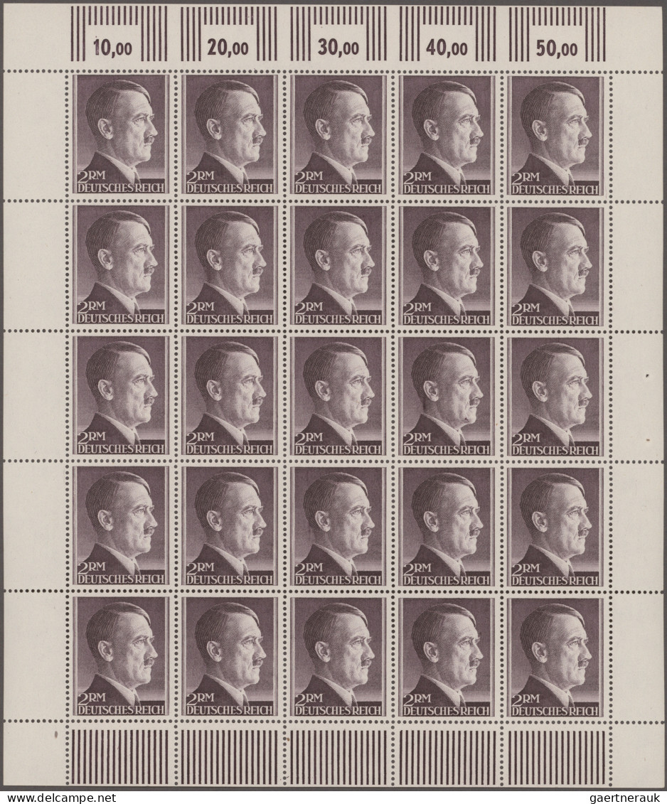 Deutsches Reich - 3. Reich: 1944, 2 Und 3 M Hitler Je Im Kompletten Postfrischen - Unused Stamps