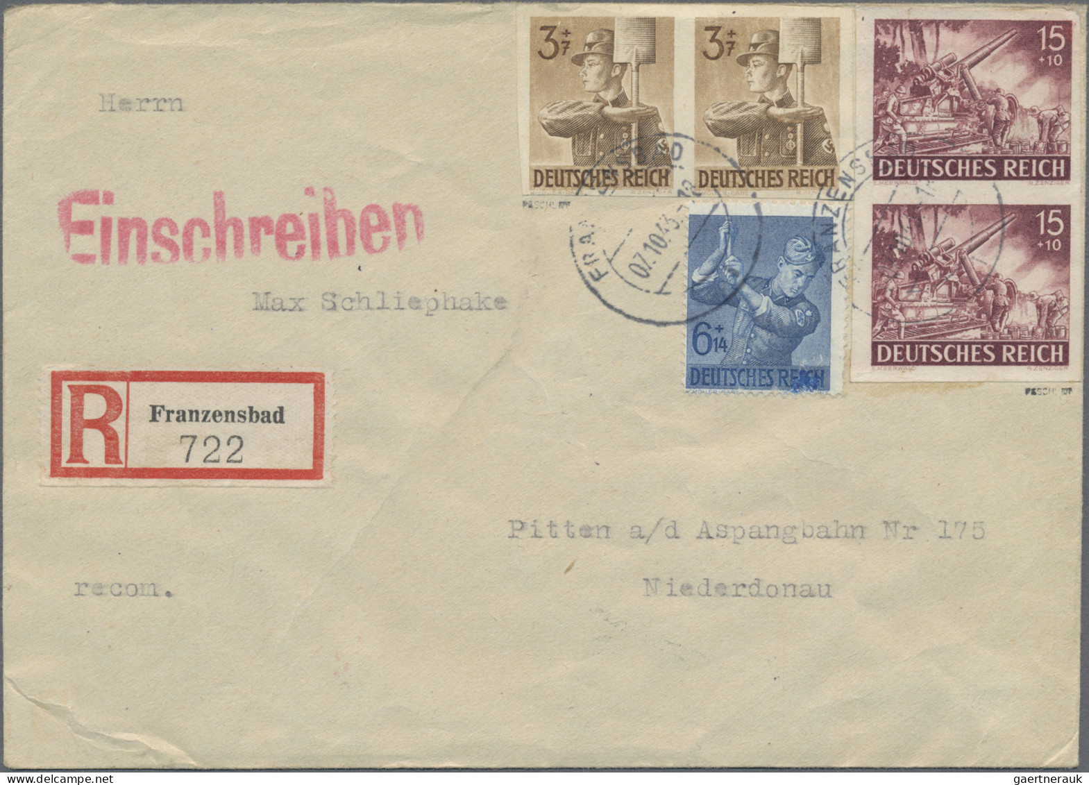 Deutsches Reich - 3. Reich: 1943, 15 (+10) Pfg Heldengedanktag (I), UNGEZÄHNTES - Lettres & Documents