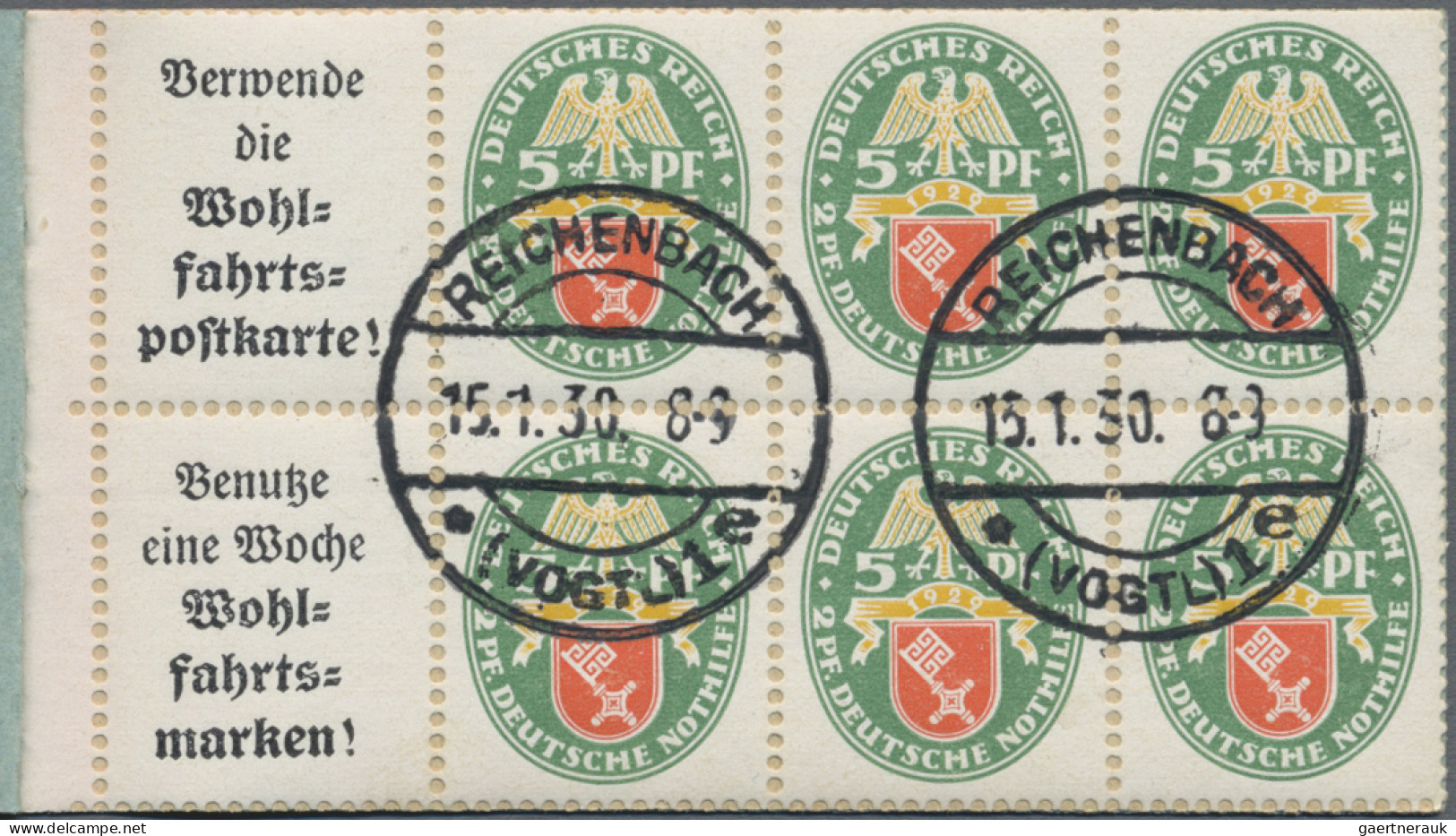 Deutsches Reich - Markenheftchen: 1929, Nothilfe Wappen 1,50 M. Markenheftchen M - Carnets