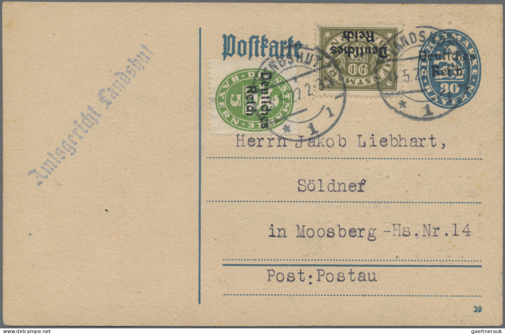 Deutsches Reich - Dienstmarken: 1920, 90 Pfg. Bayern/DR Mit Seltenem Plattfehler - Officials