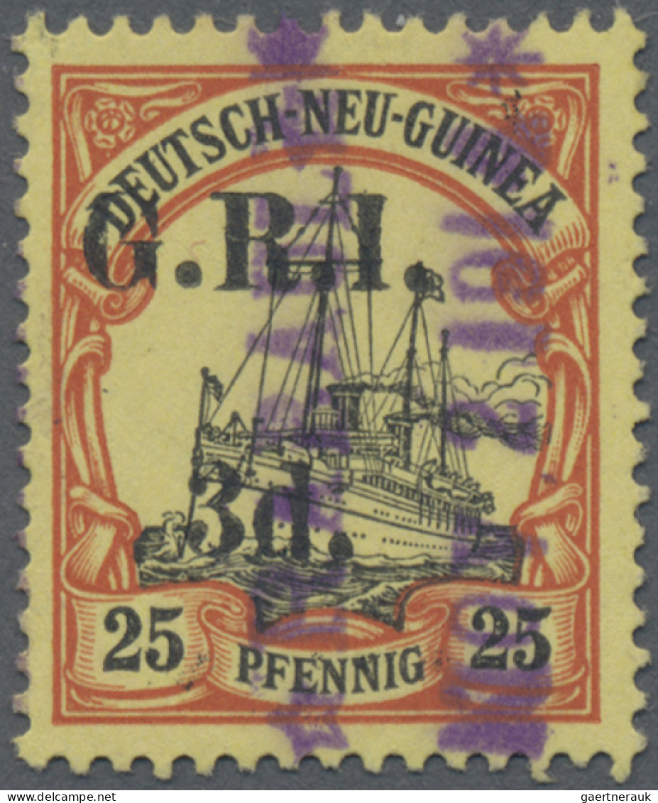 Deutsch-Neuguinea - Britische Besetzung: 1914, 3 D Auf 20 Pf Mit GRI Überdruck M - German New Guinea