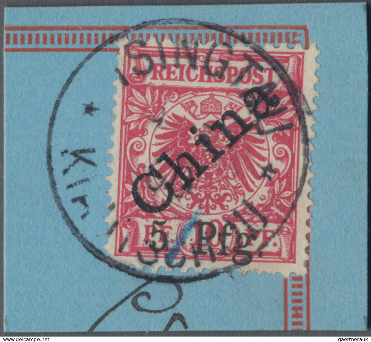 Deutsche Kolonien - Kiautschou: 1900, 5 Pfg. Auf 10 Pfg. Karmin Mit Diagonalem A - Kiauchau
