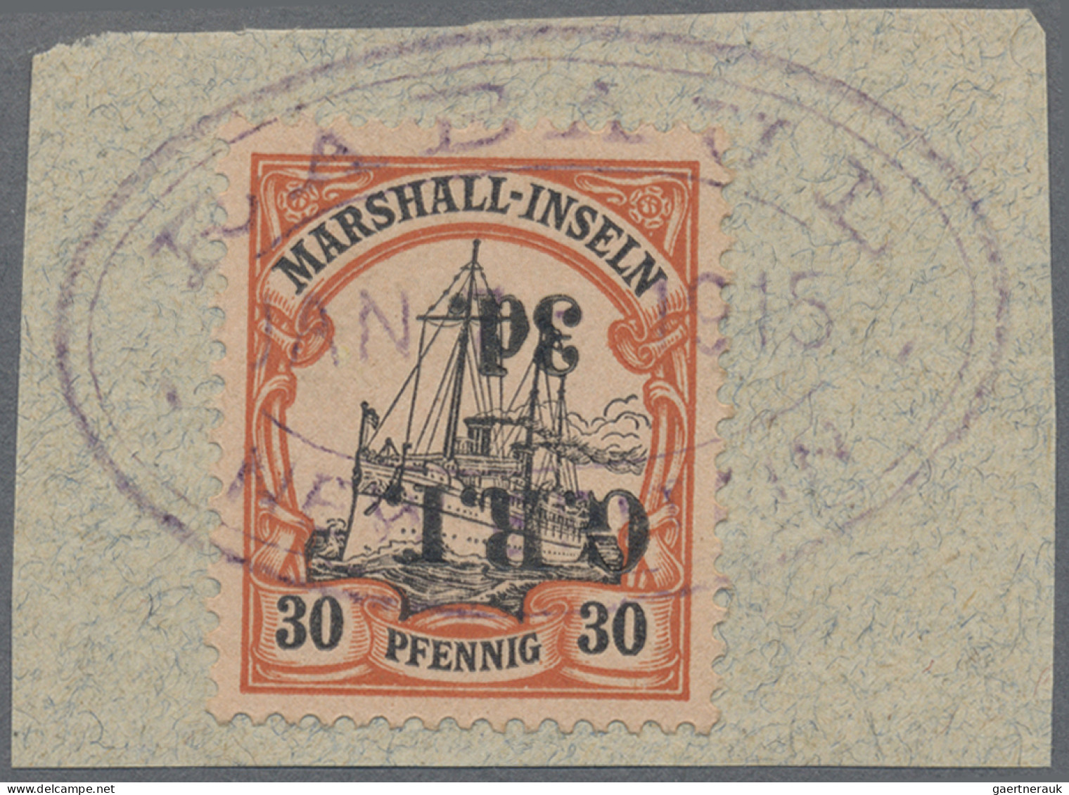 Deutsche Kolonien - Marshall-Inseln - Britische Besetzung: 1914: 3. Auf 30 Pf. O - Marshall Islands