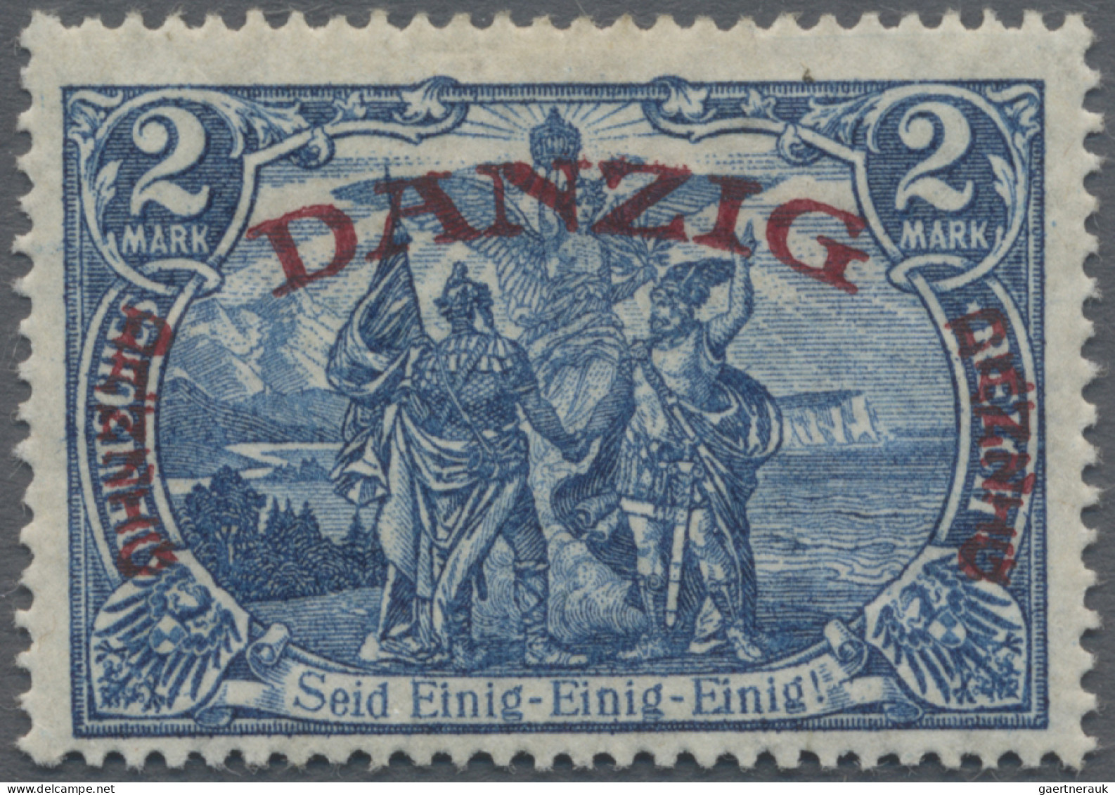 Danzig: 1920, Großer Innendienst, 2 M., Ungebraucht Mit Original-Gummi, Sign. Ca - Other & Unclassified