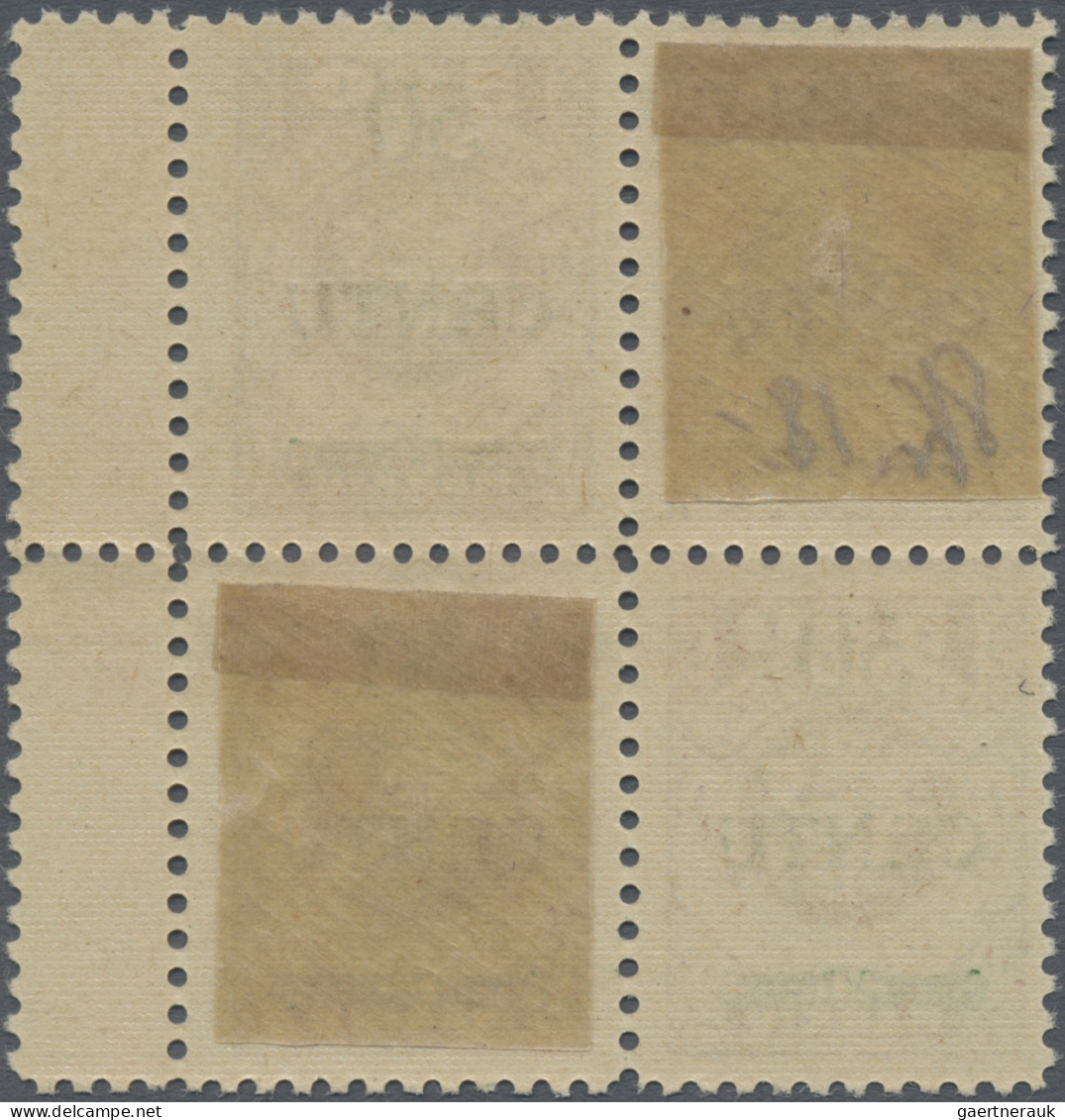 Memel: 1923, 50 C. A. 500 M., Viererblock Mit Rechts Anliegendem Zwischensteg, A - Klaipeda 1923