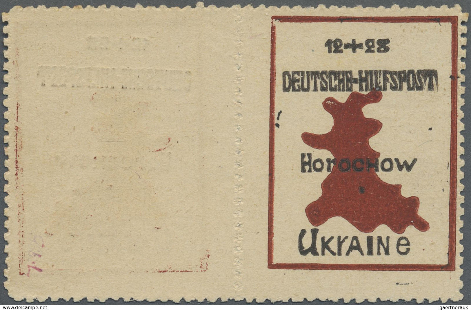 Dt. Besetzung II WK - Ukraine - Nordukraine: 1944, Gorochow: 12 + 28 Pf Braunrot - Besetzungen 1938-45