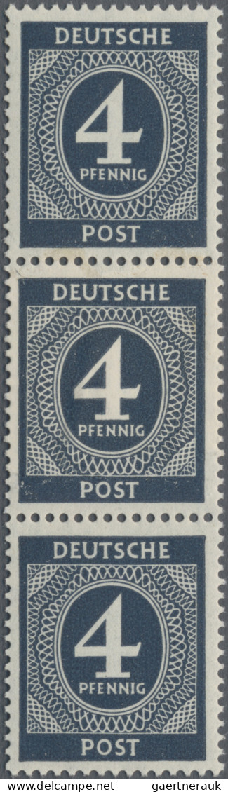 Alliierte Besetzung - Gemeinschaftsausgaben: 1946, 4 Pfg. Ziffern Im Senkrechten - Autres & Non Classés