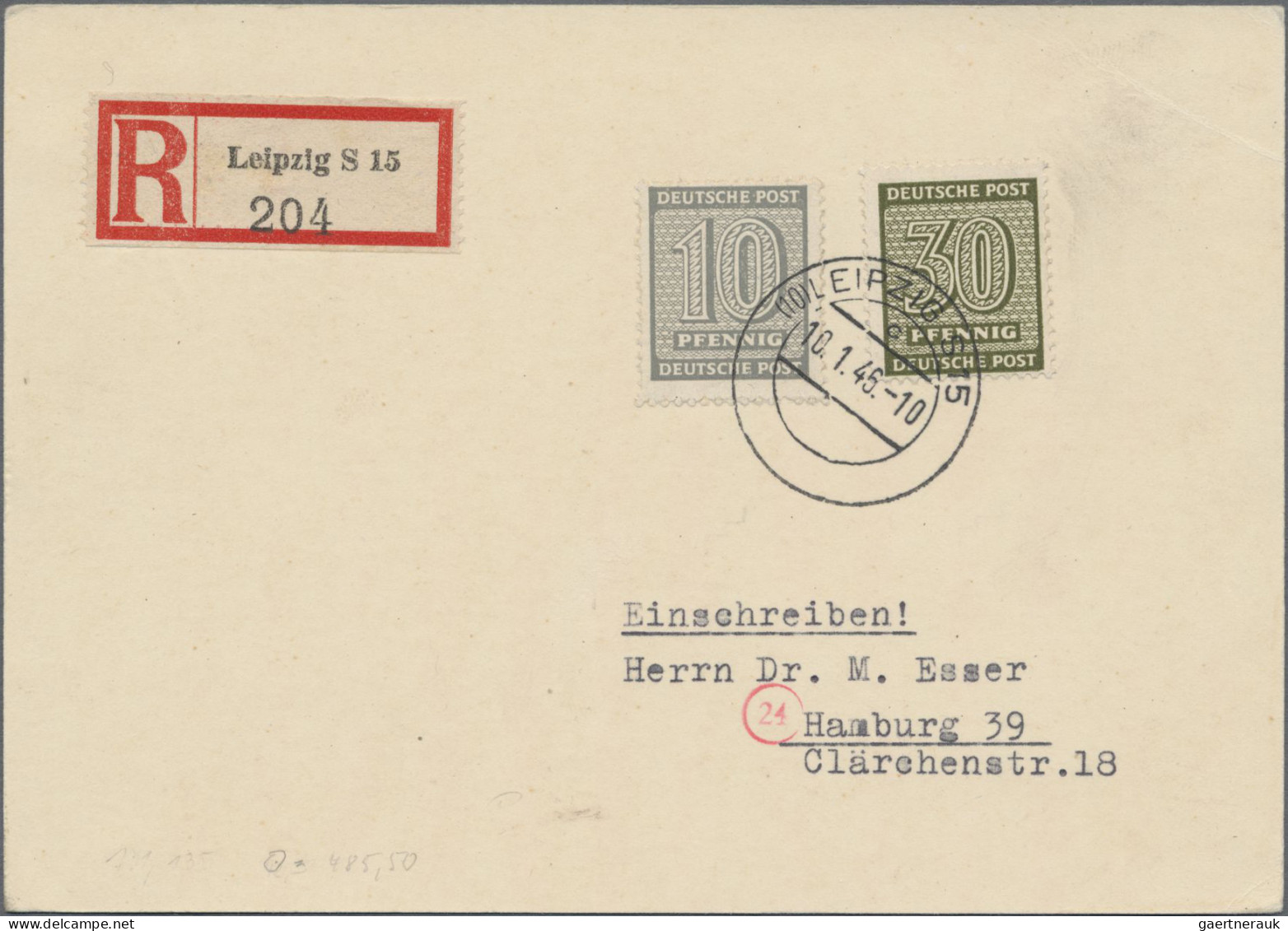 Sowjetische Zone - West-Sachsen: 1945, 30 Pfg Oliv Und 10 Pfg Grau, Beide Wasser - Sonstige & Ohne Zuordnung