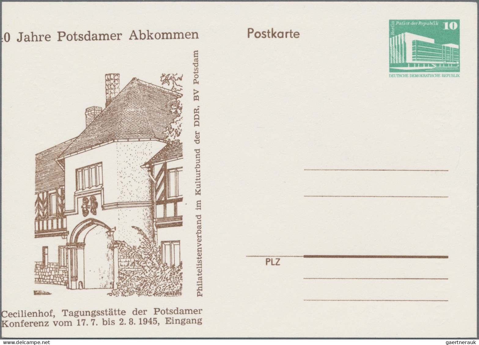 DDR - Privatganzsachen: 1985, Privatganzsachenkarten 10 Pfg. Kleine Bauwerke "40 - Autres & Non Classés